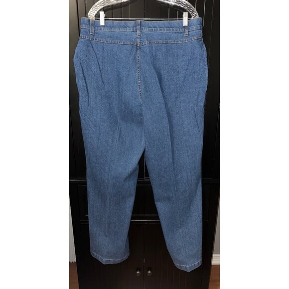 Erika Women’s Stretch Denim Jeans 18 Blue Floral Embroidered Straight Leg Pants - Picture 8 of 11